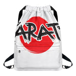 Karate Text Print Drawstring Backpack