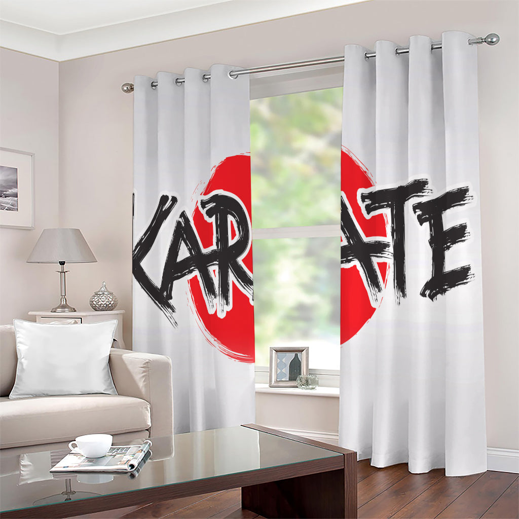 Karate Text Print Extra Wide Grommet Curtains