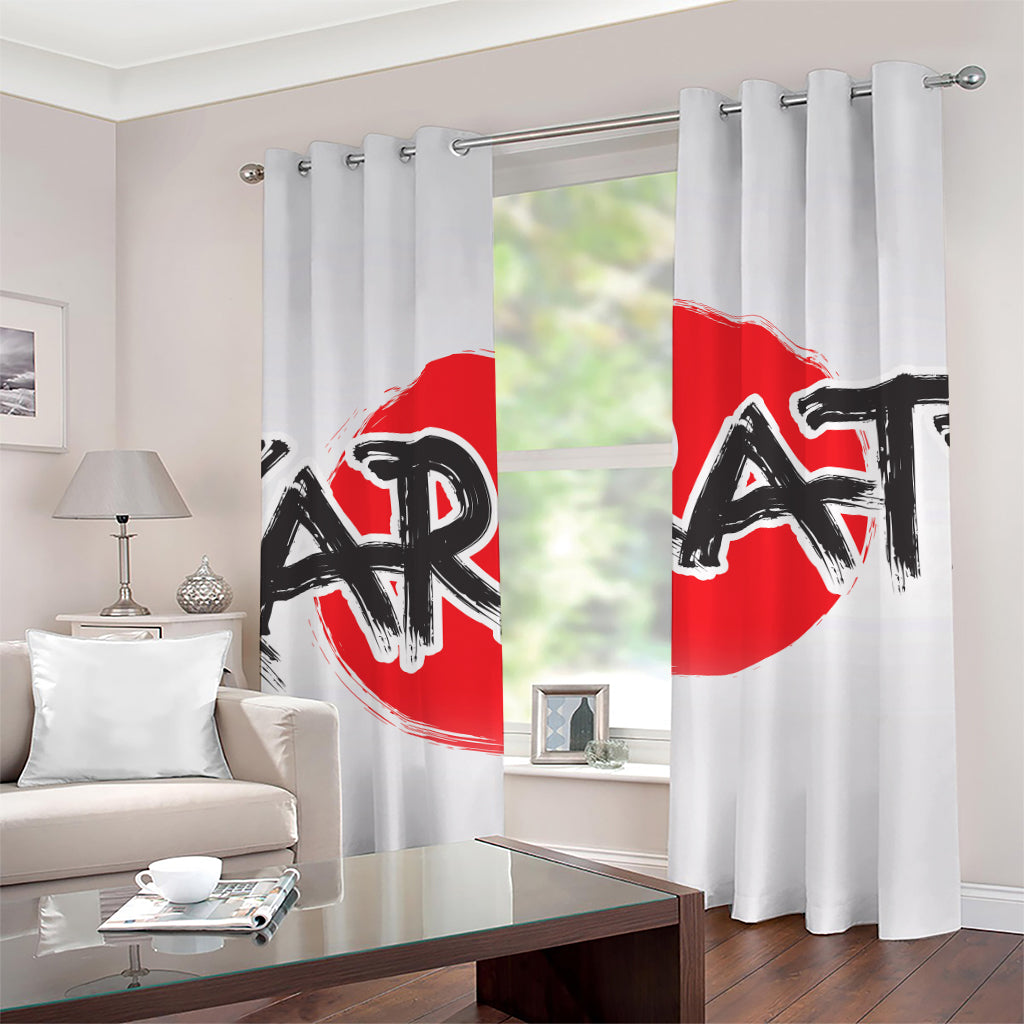 Karate Text Print Grommet Curtains