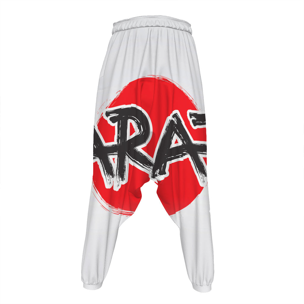 Karate Text Print Hammer Pants