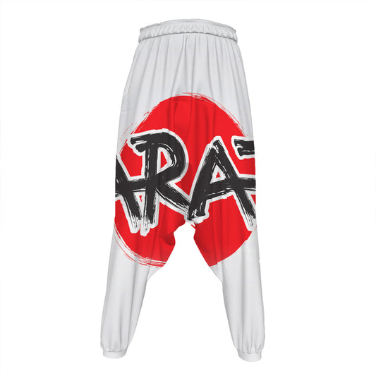 Karate Text Print Hammer Pants