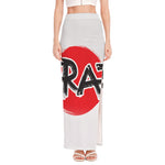 Karate Text Print High Slit Maxi Skirt
