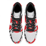 Karate Text Print High Top Leather Sneakers