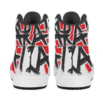 Karate Text Print High Top Leather Sneakers
