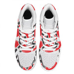 Karate Text Print High Top Leather Sneakers