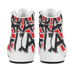 Karate Text Print High Top Leather Sneakers