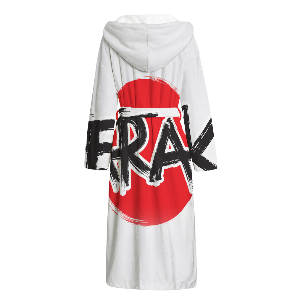Karate Text Print Hooded Bathrobe
