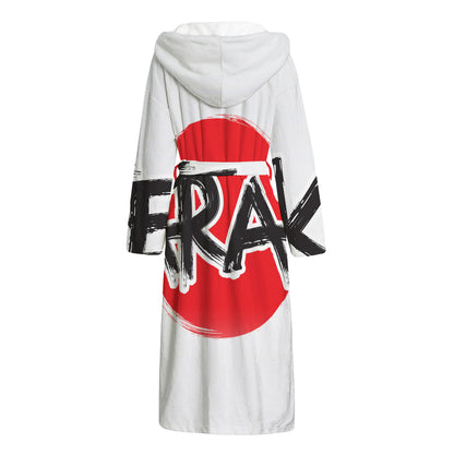 Karate Text Print Hooded Bathrobe