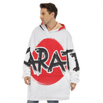 Karate Text Print Hoodie Blanket