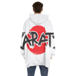 Karate Text Print Hoodie Blanket