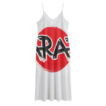 Karate Text Print Jersey Midi Cami Dress