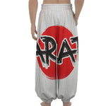 Karate Text Print Lantern Pants
