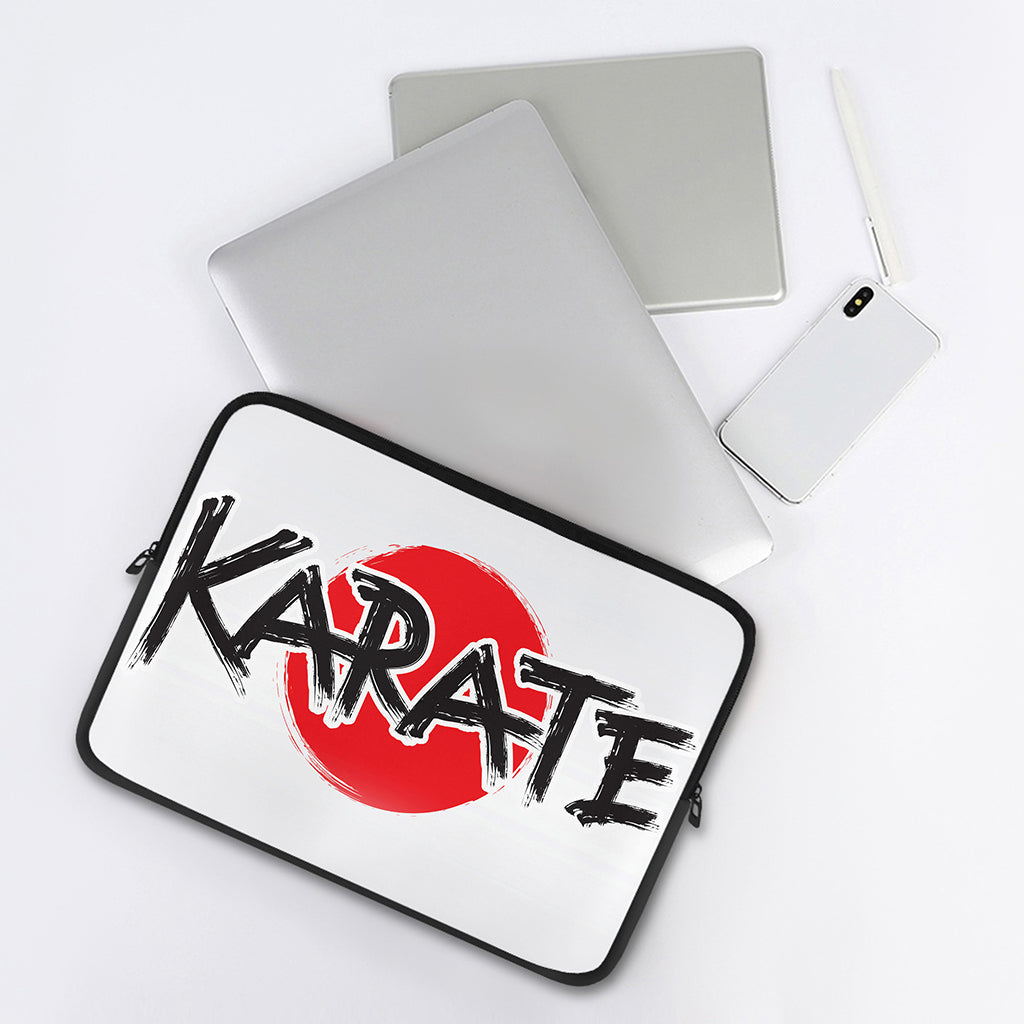 Karate Text Print Laptop Sleeve