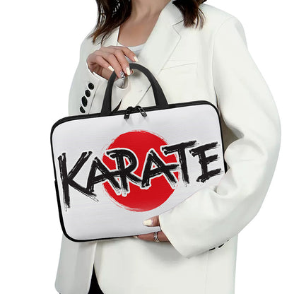 Karate Text Print Laptop Sleeve With Handle