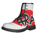 Karate Text Print Lace-Up Boots