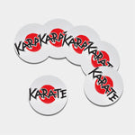 Karate Text Print Leather Coaster Set