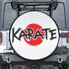 Karate Text Print Leather Spare Tire Cover