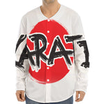 Karate Text Print Long Sleeve Baseball Jersey