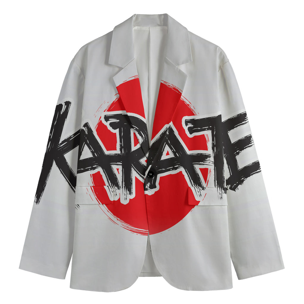 Karate Text Print Men's Blazer