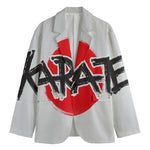 Karate Text Print Men's Cotton Blazer
