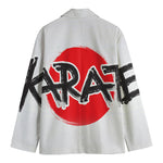 Karate Text Print Men's Cotton Blazer