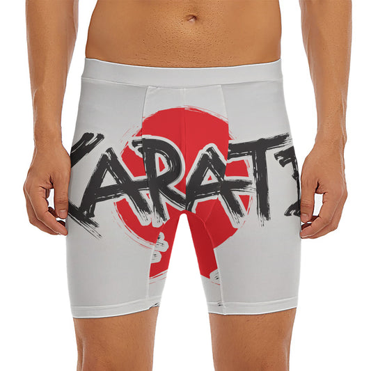 Karate Text Print Men's Long Boxer Briefs