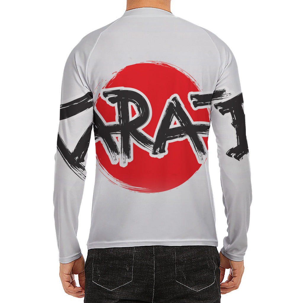 Karate Text Print Men's Long Sleeve Rash Guard