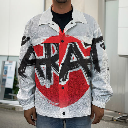 Karate Text Print Men's Shirt Jacket
