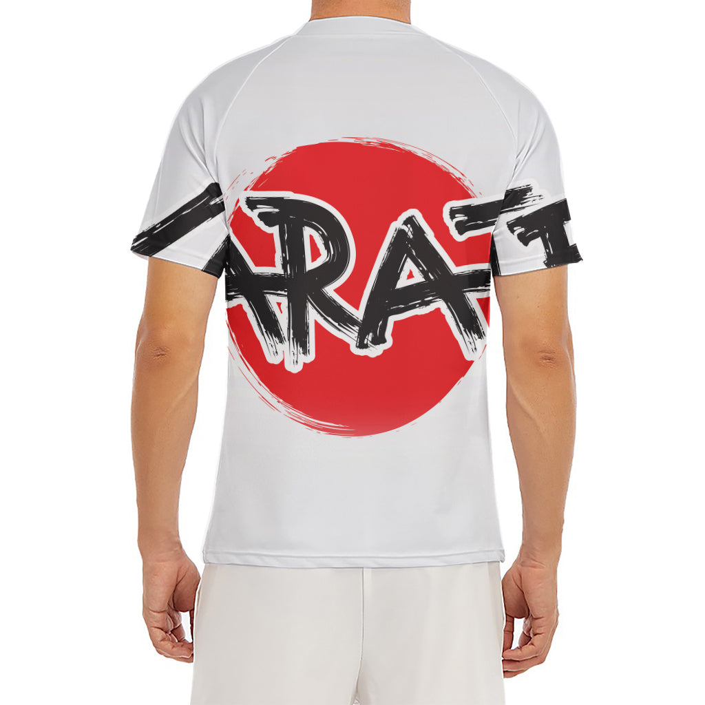 Karate Text Print Men's Short Sleeve Rash Guard