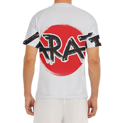 Karate Text Print Men's Short Sleeve Rash Guard