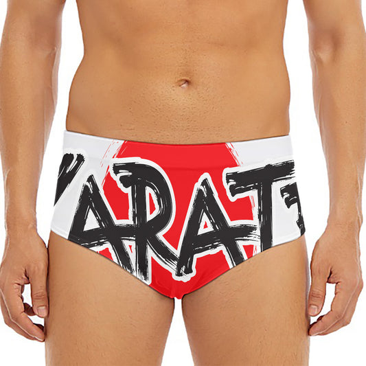 Karate Text Print Men's Triangle Swim Briefs