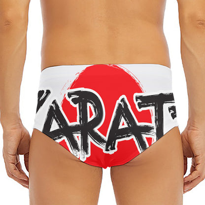 Karate Text Print Men's Triangle Swim Briefs