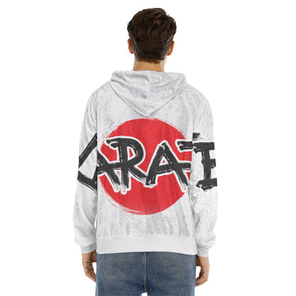 Karate Text Print Men's Velvet Pullover Hoodie