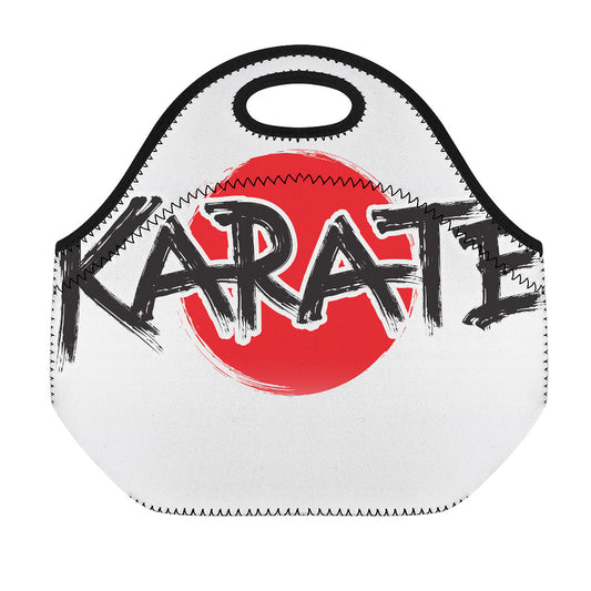 Karate Text Print Neoprene Lunch Bag