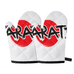 Karate Text Print Oven Mitts