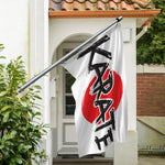 Karate Text Print Polyester Flag