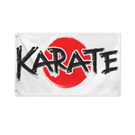 Karate Text Print Polyester Flag