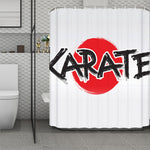 Karate Text Print Polyester Shower Curtain