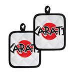 Karate Text Print Pot Holders