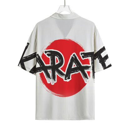 Karate Text Print Rayon Hawaiian Shirt