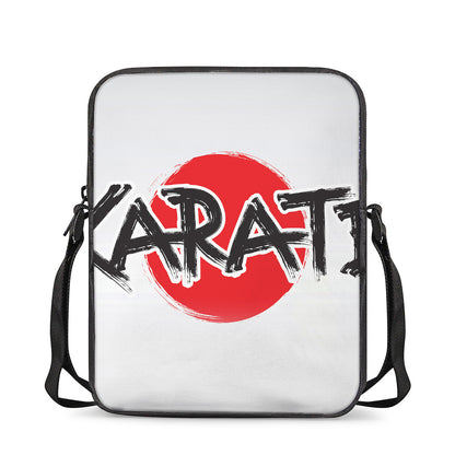 Karate Text Print Rectangular Crossbody Bag