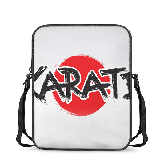 Karate Text Print Rectangular Crossbody Bag