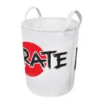 Karate Text Print Round Laundry Basket