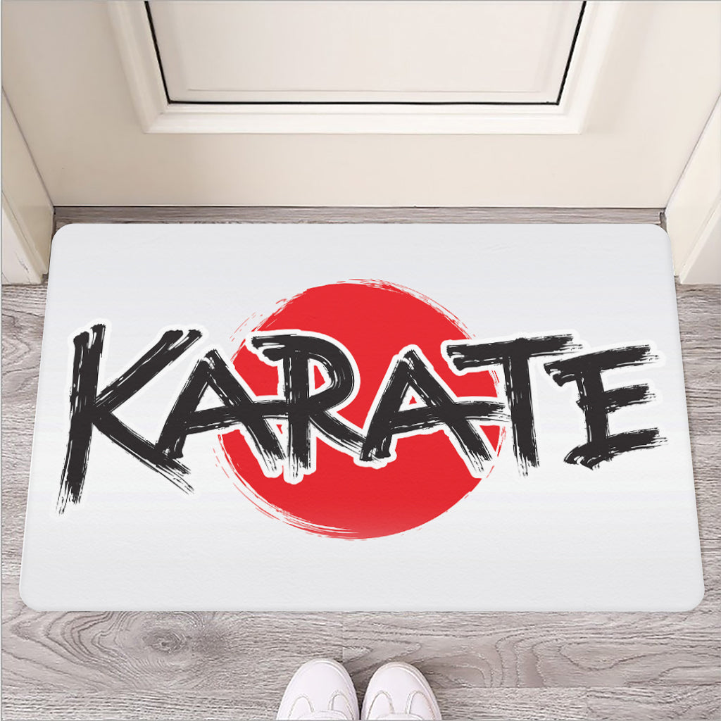 Karate Text Print Rubber Doormat