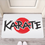 Karate Text Print Rubber Doormat