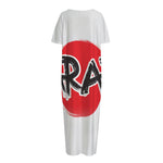 Karate Text Print Short Sleeve Long Nightdress