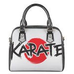 Karate Text Print Shoulder Handbag
