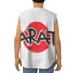 Karate Text Print Sleeveless Baseball Jersey