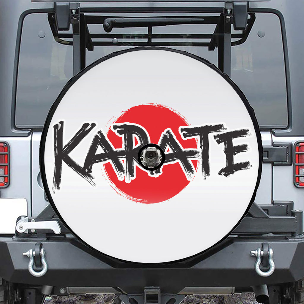 Karate Text Print Tire Cover With Camera Hole