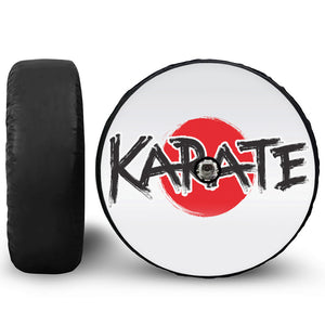 Karate Text Print Tire Cover With Camera Hole